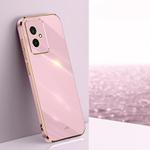 For Honor 100 XINLI Straight Edge 6D Electroplate TPU Phone Case(Cherry Purple)