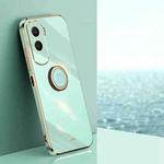 For Honor X50i 5G XINLI Straight Edge 6D Electroplate TPU Phone Case with Ring Holder(Mint Green)
