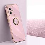 For Honor 100 XINLI Straight Edge 6D Electroplate TPU Phone Case with Ring Holder(Cherry Purple)
