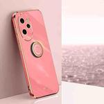 For Honor 100 Pro XINLI Straight Edge 6D Electroplate TPU Phone Case with Ring Holder(Hawthorn Red)