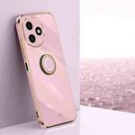 For Honor X50i+ 5G XINLI Straight Edge 6D Electroplate TPU Phone Case with Ring Holder(Cherry Purple)