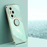 For Honor 300 Pro XINLI Straight Edge 6D Electroplate TPU Phone Case with Ring Holder(Mint Green)