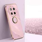 For Honor X60 Pro XINLI Straight Edge 6D Electroplate TPU Phone Case with Ring Holder(Cherry Purple)