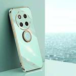For Honor X60 Pro XINLI Straight Edge 6D Electroplate TPU Phone Case with Ring Holder(Mint Green)