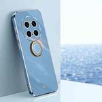 For Honor Magic7 Pro XINLI Straight Edge 6D Electroplate TPU Phone Case with Ring Holder(Celestial Blue)