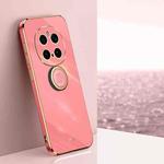 For Honor Magic7 Pro XINLI Straight Edge 6D Electroplate TPU Phone Case with Ring Holder(Hawthorn Red)