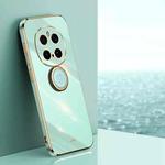 For Honor Magic7 Pro XINLI Straight Edge 6D Electroplate TPU Phone Case with Ring Holder(Mint Green)