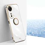 For Honor Play 60 XINLI Straight Edge 6D Electroplate TPU Phone Case with Ring Holder(White)