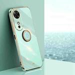 For Honor Play 60 XINLI Straight Edge 6D Electroplate TPU Phone Case with Ring Holder(Mint Green)