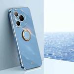 For Honor Power XINLI Straight Edge 6D Electroplate TPU Phone Case with Ring Holder(Celestial Blue)