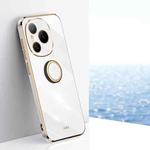 For Honor Power XINLI Straight Edge 6D Electroplate TPU Phone Case with Ring Holder(White)