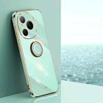 For Honor Power XINLI Straight Edge 6D Electroplate TPU Phone Case with Ring Holder(Mint Green)