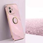 For Honor X60 GT XINLI Straight Edge 6D Electroplate TPU Phone Case with Ring Holder(Cherry Purple)