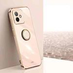 For Honor X60 GT XINLI Straight Edge 6D Electroplate TPU Phone Case with Ring Holder(Pink)