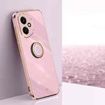 For Honor 400 Global 156.5mm XINLI Straight Edge 6D Electroplate TPU Phone Case with Ring Holder(Cherry Purple)