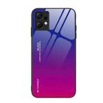 For Xiaomi Redmi Note 12 4G Global Gradient Color Glass Phone Case(Purple Red)