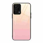 For Xiaomi Redmi Note 12 Turbo Gradient Color Glass Phone Case(Yellow Pink)