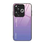 For Xiaomi Poco F6 Gradient Color Glass Phone Case(Pink Purple)