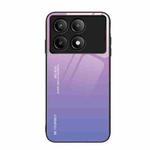 For Xiaomi Poco F6 Pro Gradient Color Glass Phone Case(Pink Purple)