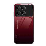 For Xiaomi Poco F6 Pro Gradient Color Glass Phone Case(Red Black)