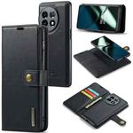 For OnePlus 11 DG.MING Crazy Horse Texture Detachable Magnetic Leather Case(Black)