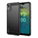 For Nokia C12 Brushed Texture Carbon Fiber TPU Phone Case(Black)