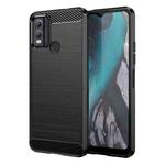 For Nokia C22 Brushed Texture Carbon Fiber TPU Phone Case(Black)