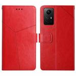 For Xiaomi Redmi Note 12S HT01 Y-shaped Pattern Flip Leather Phone Case(Red)