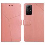 For Xiaomi Redmi Note 12S HT01 Y-shaped Pattern Flip Leather Phone Case(Pink)