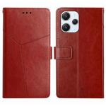For Xiaomi Redmi 12 4G Global Y-shaped Pattern Flip Leather Phone Case(Brown)