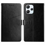 For Xiaomi Redmi 12 5G Y-shaped Pattern Flip Leather Phone Case(Black)