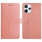 For Xiaomi Redmi 12 5G Y-shaped Pattern Flip Leather Phone Case(Pink)