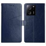 For Xiaomi 13T / 13T Pro Y-shaped Pattern Flip Leather Phone Case(Blue)