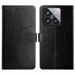 For Xiaomi 14 Pro Y-shaped Pattern Flip Leather Phone Case(Black)