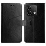 For Xiaomi Redmi Note 13 4G Y-shaped Pattern Flip Leather Phone Case(Black)