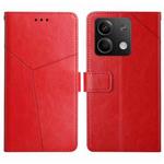 For Xiaomi Redmi Note 13 4G Y-shaped Pattern Flip Leather Phone Case(Red)