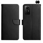 For Xiaomi Redmi Note 12S Genuine Leather Fingerprint-proof Flip Phone Case(Black)