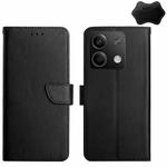 For Xiaomi Redmi Note 13 Global Genuine Leather Fingerprint-proof Flip Phone Case(Black)