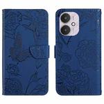 For Xiaomi Redmi 13C 5G Skin Feel Butterfly Embossed Flip Leather Phone Case(Blue)