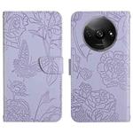 For Xiaomi Redmi A3 Skin Feel Butterfly Embossed Flip Leather Phone Case(Purple)