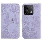 For Xiaomi Redmi Note 13 Pro 4G Global Skin Feel Butterfly Embossed Flip Leather Phone Case(Purple)