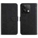 For Xiaomi Redmi Note 13 Pro 4G Global Skin Feel Butterfly Embossed Flip Leather Phone Case(Black)