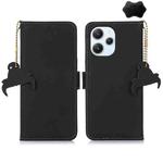For Xiaomi Redmi 12 Genuine Leather Magnetic RFID Leather Phone Case(Black)