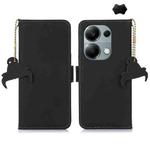 For Xiaomi Redmi Note 13 Pro 4G / POCO M6 Pro 4G Genuine Leather Magnetic RFID Leather Phone Case(Black)