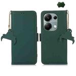 For Xiaomi Redmi Note 13 4G Genuine Leather Magnetic RFID Leather Phone Case(Green)