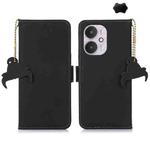 For Xiaomi Redmi 13C 4G / 13C 5G / POCO C65 Genuine Leather Magnetic RFID Leather Phone Case(Black)