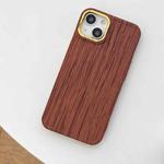 For iPhone 14 Plus Retro Wood Texture Shockproof Phone Case(Brown)