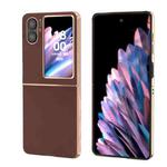 For OPPO Find N2 Flip Genuine Silky Soft Nano Plating Phone Case(Coffee)