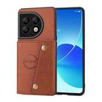 For OnePlus 11 Double Buckle Magnetic PU+TPU Phone Case(Brown)