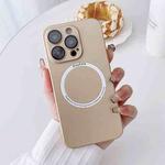 For iPhone 12 Pro Magsafe Magnetic PC Shockproof Phone Case With Camera Lens(Gold)